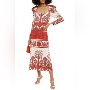 Johanna Ortiz Paint the universe printed jersey dress long statement sleeves 10